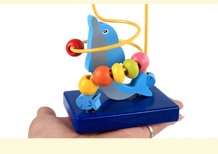 Горячая Детское красочное мини животное деревянное лабиринт бусины обучающая игрушка забавные вокруг бусины для детей подарок ZXH