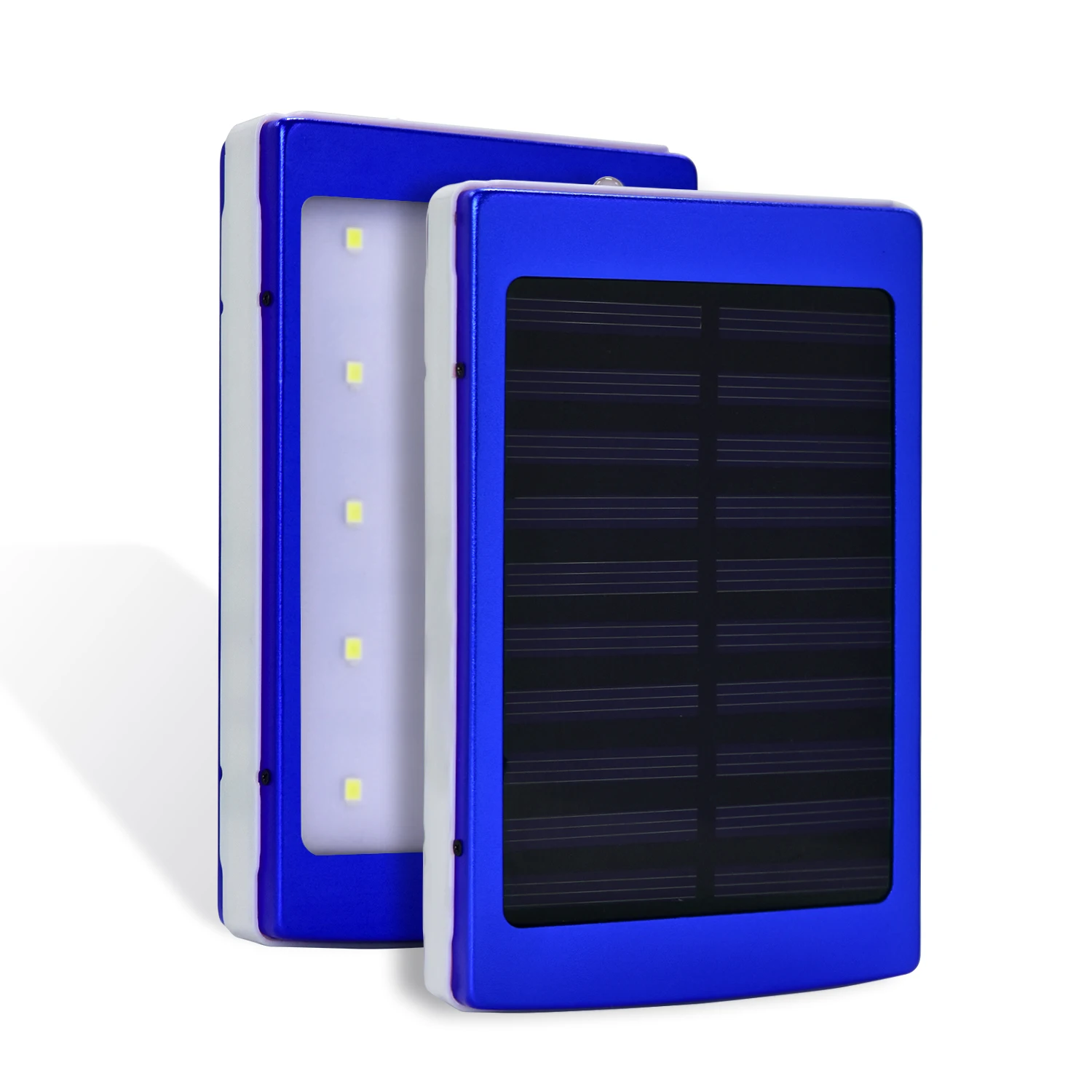 Power Bank 20000mAh Солнечное зарядное устройство Внешнее зарядное устройство для аккумулятора с 20 шт. светодиодный светильник для xiaomi mi 9 iPhone xr - Цвет: Синий
