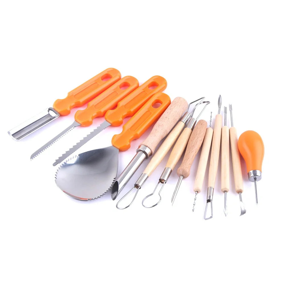 13 pcs 11/12/13pcs Thanksgiving Pumpkin Carving Cutter Stainless Steel Pumpkin Carving Cutter Carve Tools Kits With Storage Bag Oc15 - Blade Type: 13 pcs