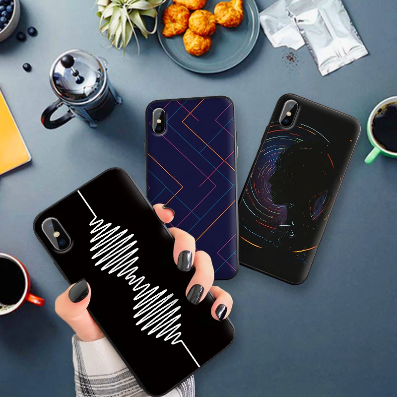 Для iPhone 6 6S 7 8 Plus X XS XR Max 5 5S TPU мягкая защитная задняя крышка чехол черная и белая
