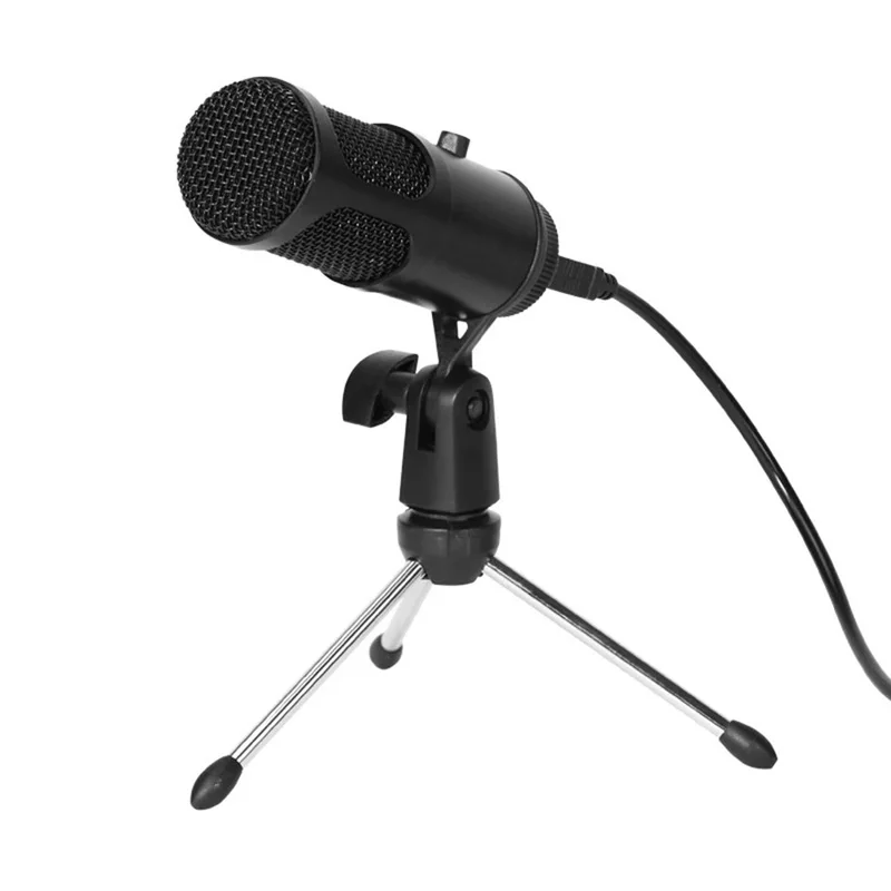 

USB Condenser Microphone Plug and Play Computer Mic with Volume Control for Gaming Recording Live Streaming