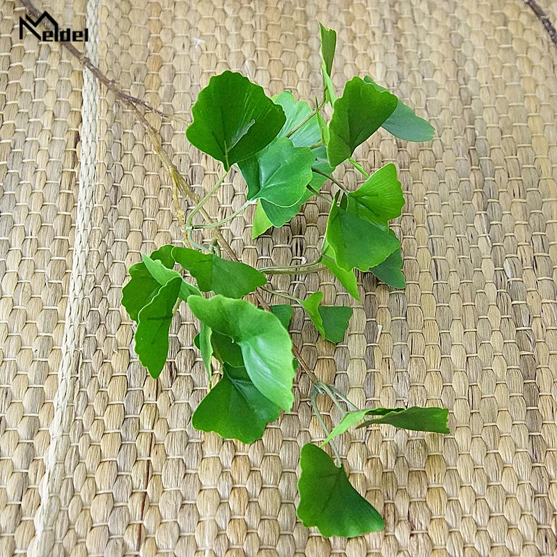 Мельдель Искусственный лист гинкго 3 вилки Maidenhair дерево растение ручной работы DIY свадебный букет Цветочная композиция поставка гинкго билоба - Цвет: Зеленый