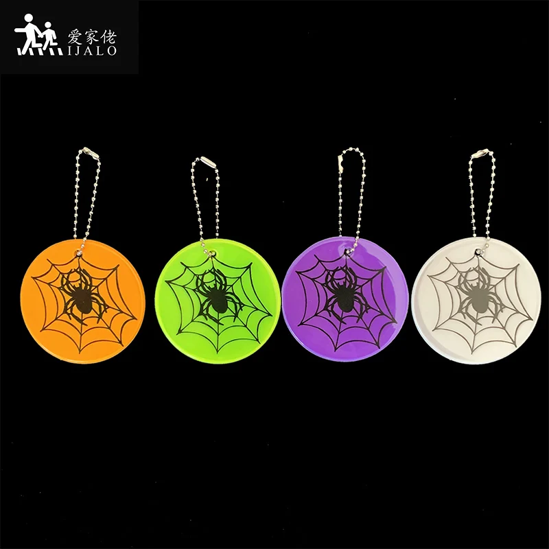 Wholesale 50pcs Spider Pattern Reflective keychain bag pendant accessories for visibile safety use Bag Ornament | Автомобили и
