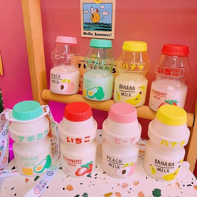 Net red milk cup cute men and women fashion plastic water portable multi-color back outdoor drink children | Дом и сад