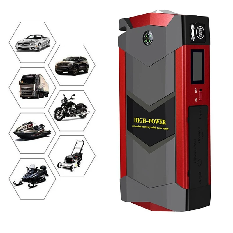 ABKT-Mobile power 20000Mah автомобильный стартовый усилитель 4 Usb аварийный поисковый светильник зарядное устройство с американской стандартной вилкой черный и красный пластик Dc