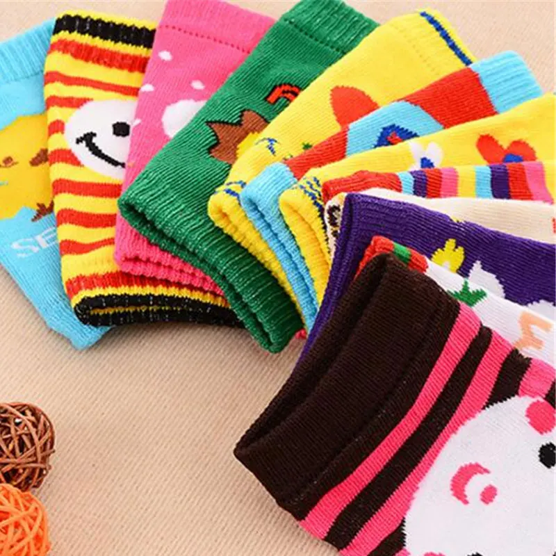 1 Pair Baby Toddler Leg Warmers Safety Crawling Elbow Cushion Infants Cartoon Knee Pads Protector Kids Cotton Sleeve D0240