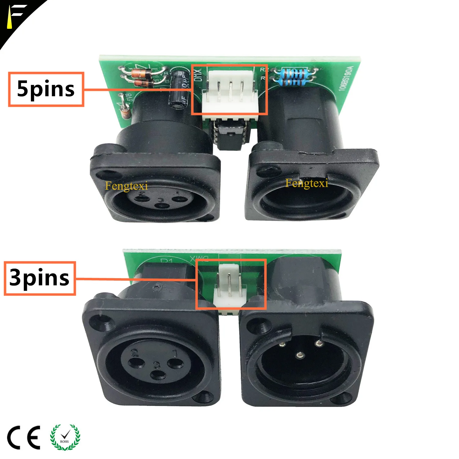 2pcs 7R/5R 200/230 DMX512 Signal Connect Board Part Little PCB 3pin XLR DMX Connector with Chip Board Repair Replacement dmx controller dmx receiver
