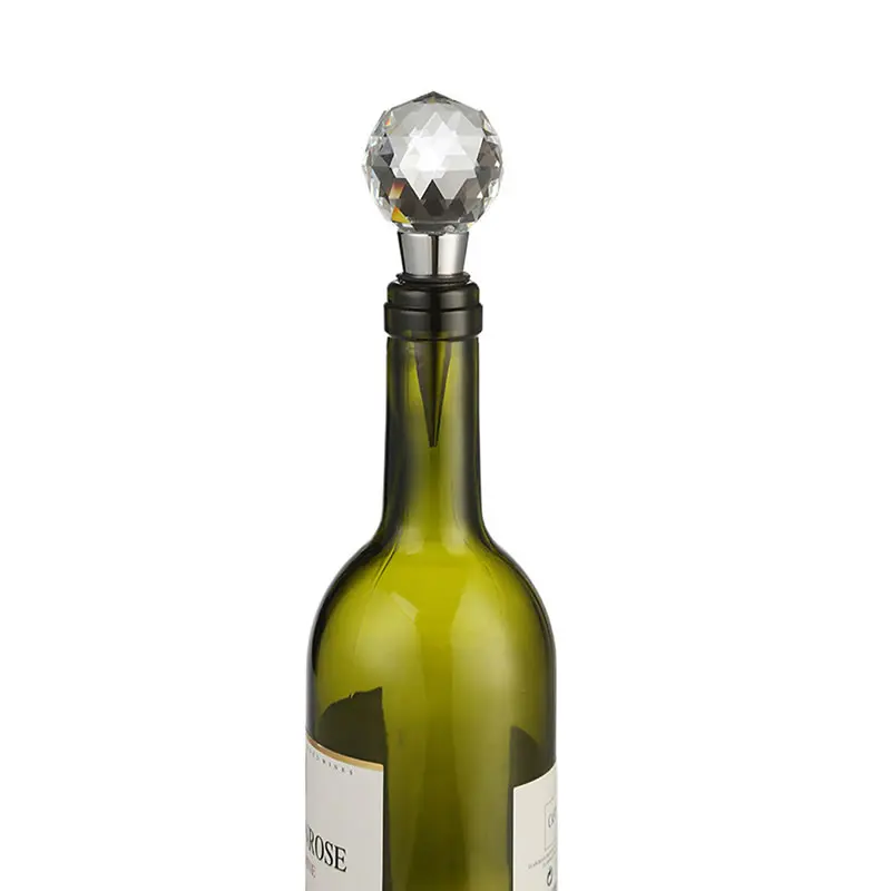 OBR Crystal Ball Wine Stopper Leakproof Cone Wine Corks Diamond Shaped Seal Bottle Stopper Champagne Wine Stopper Barware Tools