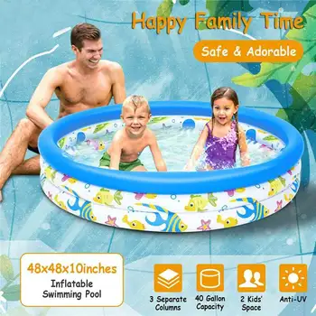 

244*51cm Play Ball Pool Baby Swimming Pool Child Summer Kid Water Toys Inflatable Bath Tub Round Lovely Animal Printed Bottom