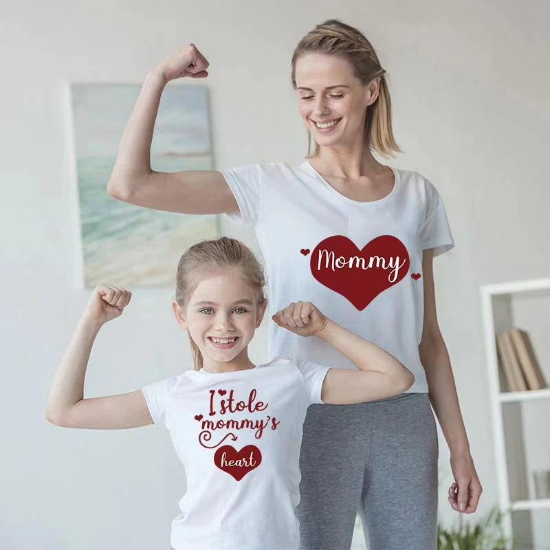 Ropa para madre e hija, camisetas de igual tamaño, trajes para mamá y yo, aspecto familiar, conjunto de para niña bebé, Top de verano|Trajes iguales de familia| AliExpress