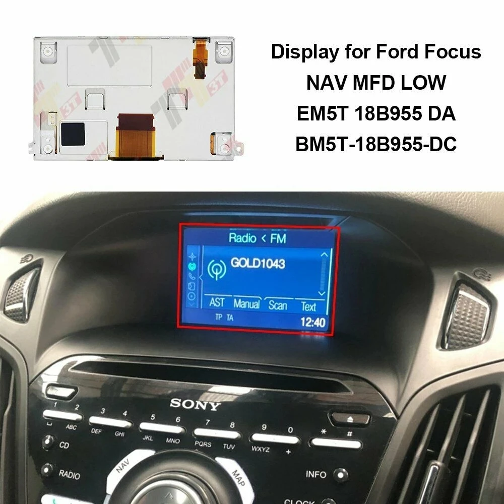 Display Lcd Per Cruscotto Per Ford Fiesta Focus Kuga Ranger Transit C-Max Nav Mfd Low