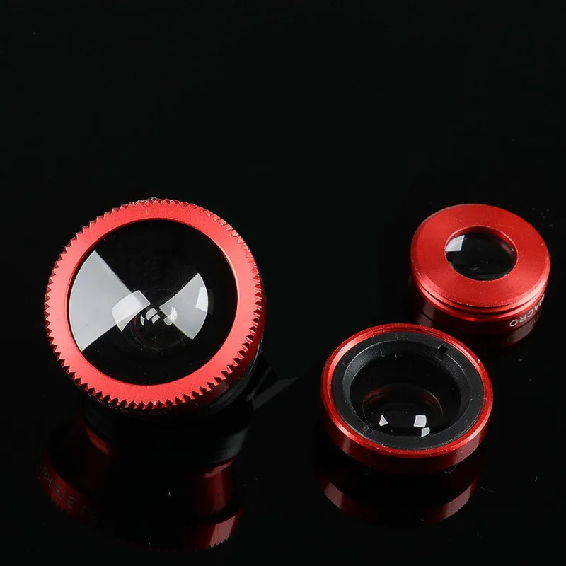 3-in-1 Wide Angle Macro Fisheye Mobile Phone Camera Lens Kits with Clip For iPhone Samsung