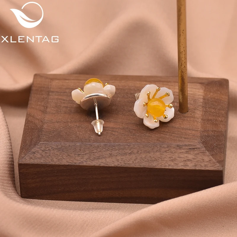 XlentAg оригинальные дизайнерские серьги гвоздики с ракушками и цветами для женщин