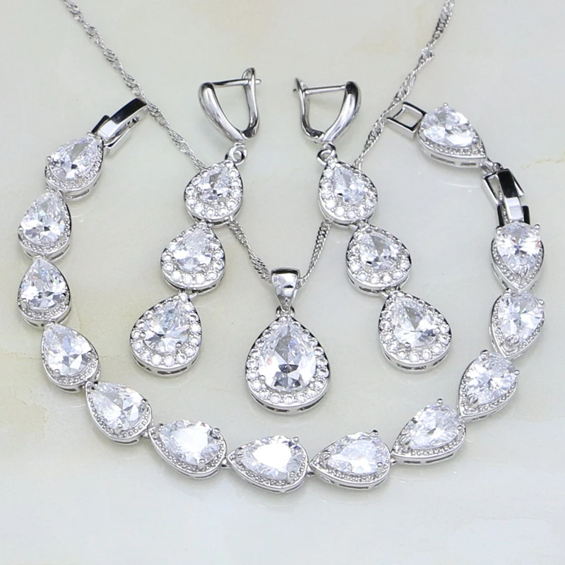 Женский комплект украшений из серебра 925 пробы с фианитом|jewelry sets for women|silver jewelry