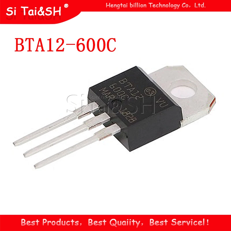 10 шт./лот BTA12-600C BTA12 Triacs 12 Amp 600 Volt TO-220 новый оригинальный | Электронные компоненты и