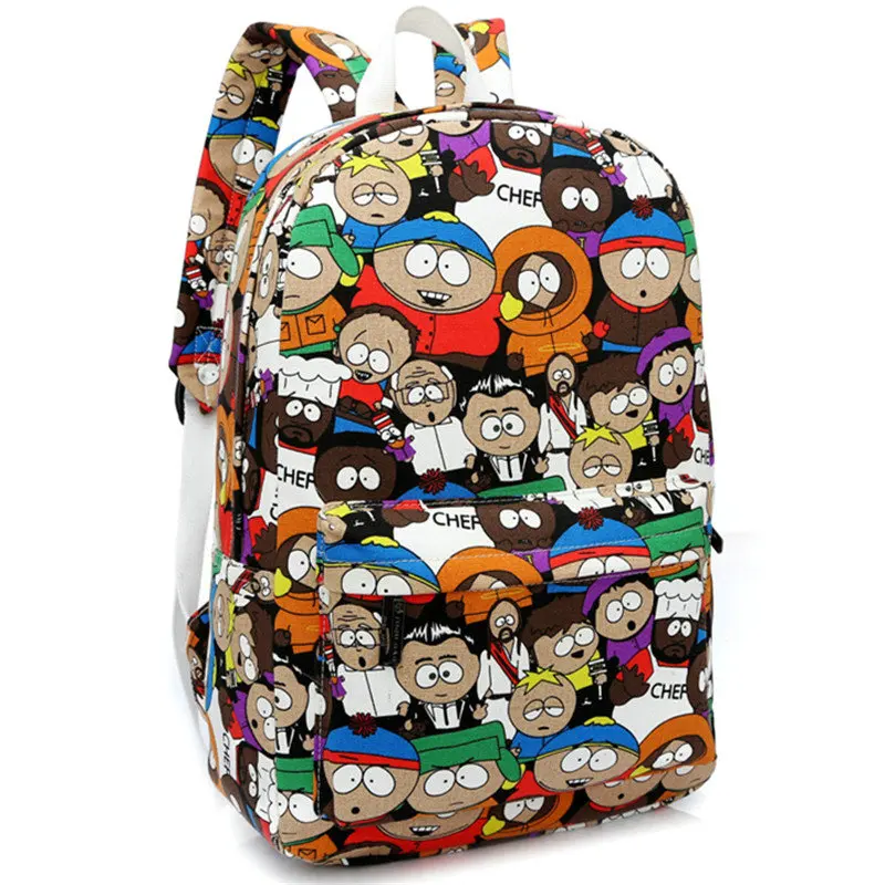 

Casual Cute Cartoon Women Canvas Backpacks Graffiti Student Bookbag College High School Daily Backpack For Teenagers