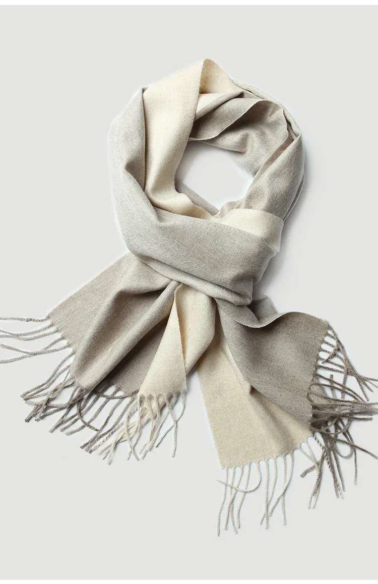 CAVME шарф из чистого кашемира для женщин, зимние женские модные шарфы, длинный шарф, двойные цвета, 120 г, 35*180 см, роскошный Рождественский подарок