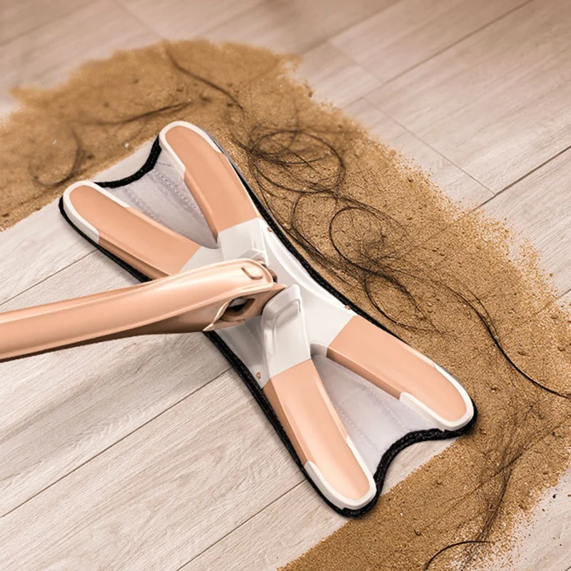 X-Type Minifiber Floor Mop Hand-Free Wash Flat Mop Manual Extrusion Mop Spin Household Cleaning Tool