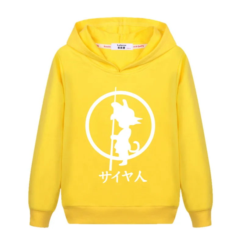 Aimi Lakana/толстовки для мальчиков-подростков с капюшоном «Гоку» детский пуловер с рисунком «Жемчуг дракона» свитер с длинными рукавами Осенняя хлопковая куртка и пальто для мальчиков - Цвет: yellow-1