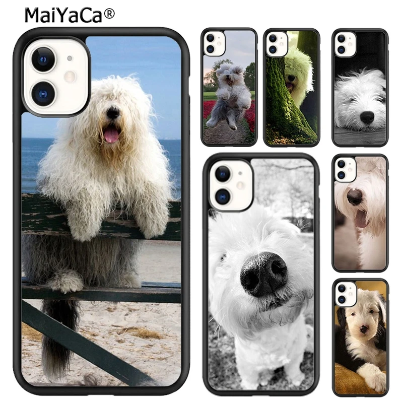 Maiyaca Gold English Sheepdog Puppy Phone Case Per Iphone Se2020 15 14 6S 7 8 Plus Xr Xs 11 12 13 Pro Max Shell Cover Coque
