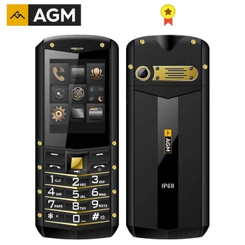 

AGM M2 IP68 Waterproof Shockproof 2.4" Rugged Phone English Keyboard Dual SIM Rear 0.3MP Outdoor Phone Flashlight 1970mAh