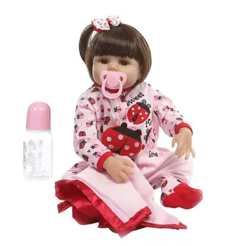 

19 Inch Reborn Doll Realistic Silicone Vinyl Newborn Baby Toy Girl Princess Clothes Lifelike Handmade Gifts 72XC