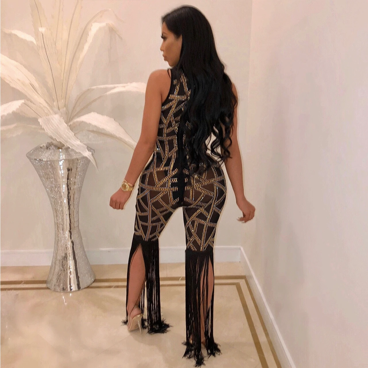 Summer Plus Size Bodycon Jumpsuit Women Rompers Womens Jumpsuits Body Woman Jumpsuite Overalls Mesh Macacao Feminino M850