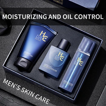 

Hern Men's Skin Care Set Cleanser Milk Control Oil Moisturizing Acne Care Care Whitening Cleanser Set Capacity High Quality