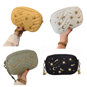 

THINKTHENDO Novelty Women Chain Shoulder Messenger Bags PU Leather Casual Style Crossbody