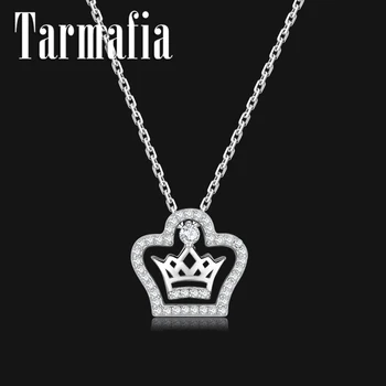 

Wholesale 925 Sterling Silver Charms Crown Dazzling Zircon Crown Pendant Necklace Women Jewelry Fashion Pendant necklace