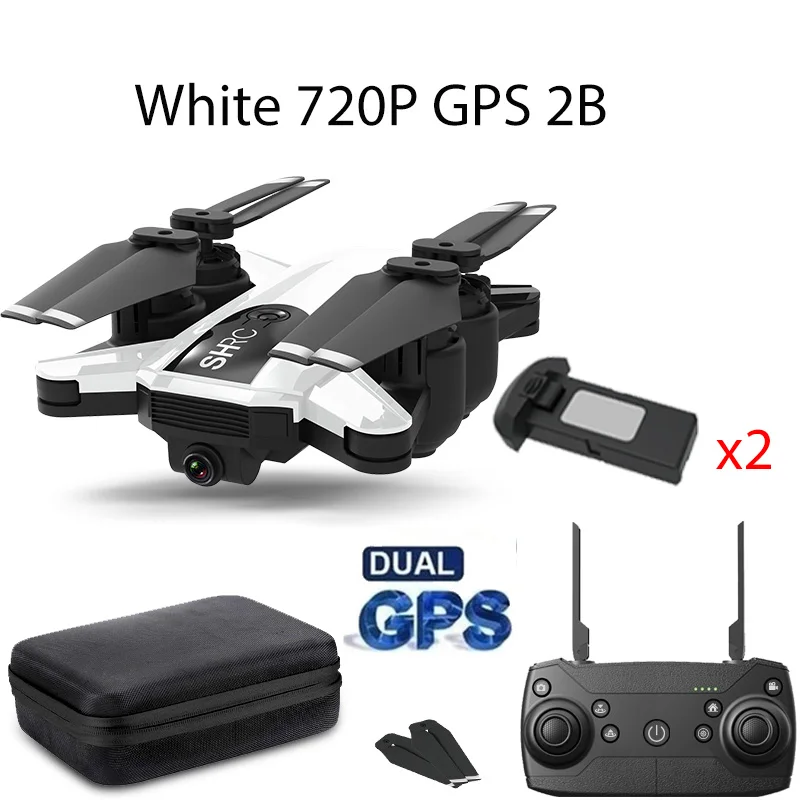 H1 Дрон GPS 5G с камерой Wi-Fi HD PFV зарядное устройство для квадрокоптера один ключ возврата следуют за мной дроны профессиональные игрушки для детей - Цвет: White 720P GPS 2B