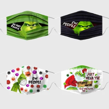 

How The Grinch Stole Adult Masks 3D Printed The Grinch Insertable Filter Face Masks Breathable Washable Dust-proof Mouth Mask