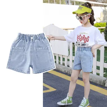 

Kids Summer Jeans Shorts for Girls 2020 New Children Short Denim Trousers Teens Shorts with Button High Quality Girls Clothes