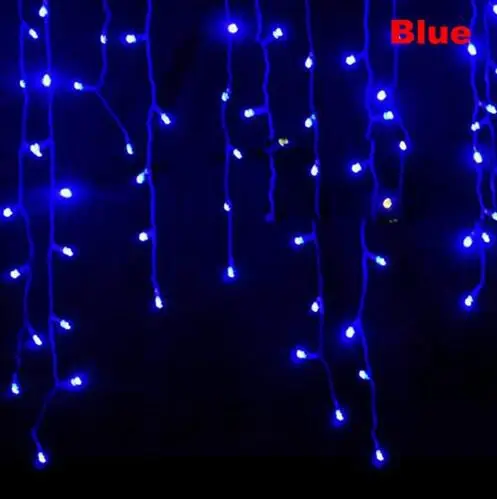 Blue Рождественская гирлянда, светодиодный светильник-Гирлянда для занавесок, 220 В, 110 В, 4 м, 96 Светодиодный, s, 0,5 м, вечерние, свадебные, садовые, наружные декоративные фонари - Испускаемый цвет: Blue