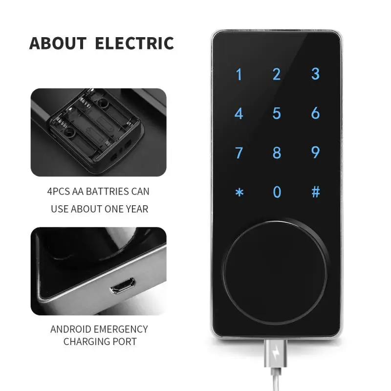 Mini Tuya WiFi Smart Door Lock Smart Life App Super Password Back Light Keypad IC Card Open Emergency Key Low Battery Alarm