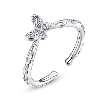 

Butterfly Finger Rings for Women Adjustable 925 Sterling Silver Ring 2020 Spring New Collection Fashion Bijoux SCR634