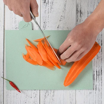 

4Pcs/set Wheats Straw Cutting Board Non-slip Vegetable/Fruit/Meats/Bread Chopping Boards with Storage Base HYD88