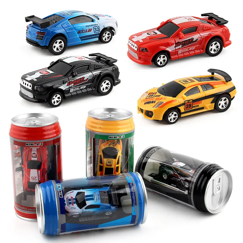 

6 Colors Hot Sales 20Km/h Coke Can Mini RC Car Radio wireless Remote Control Micro Racing Car 4 Frequencies Toy For RC Models