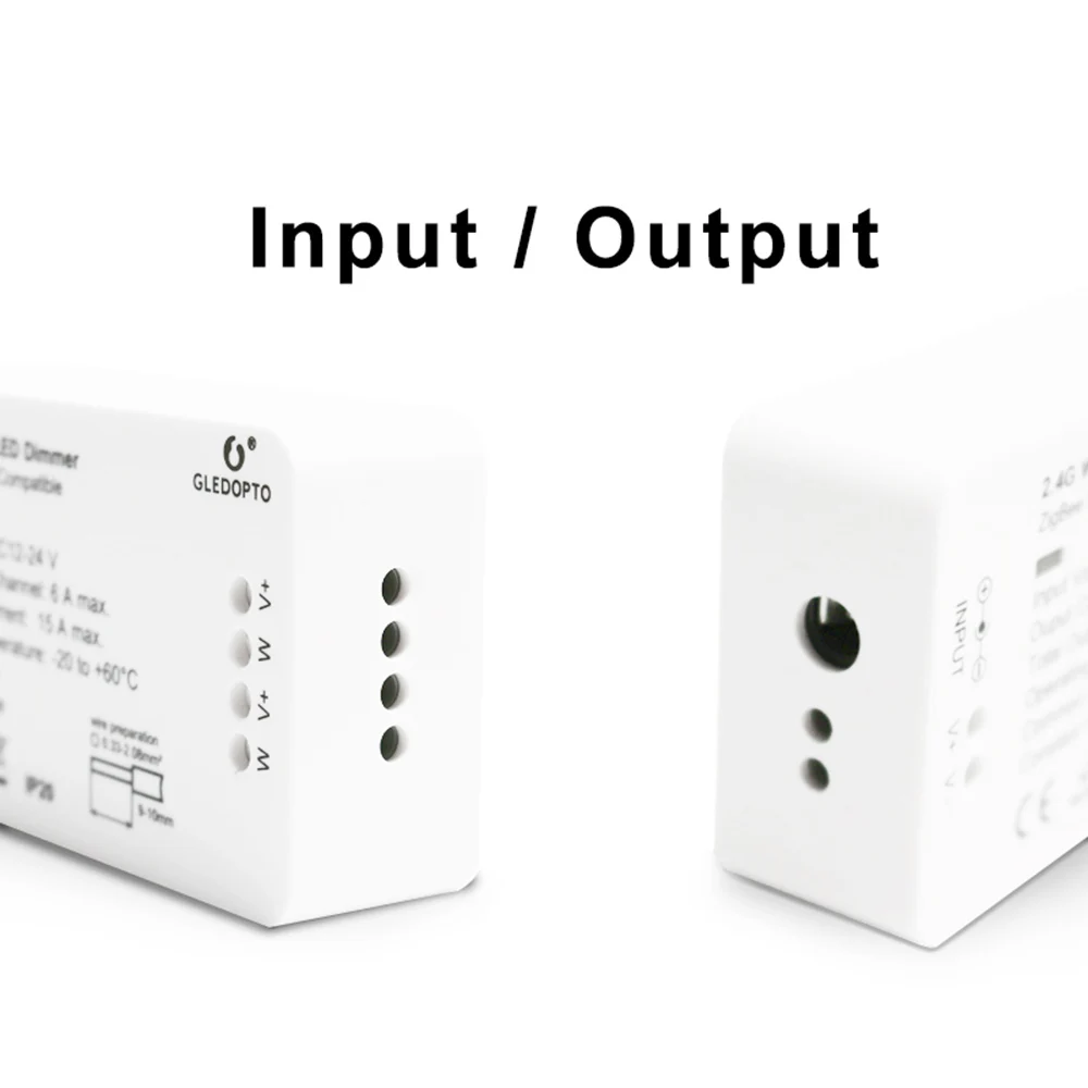 GLEDOPTO Zigbee Dimmer 12V 24V Single Color LED Strip Light Zigbee Bridge Smart Home APP Control LED Dimmer Work with Echo Plus