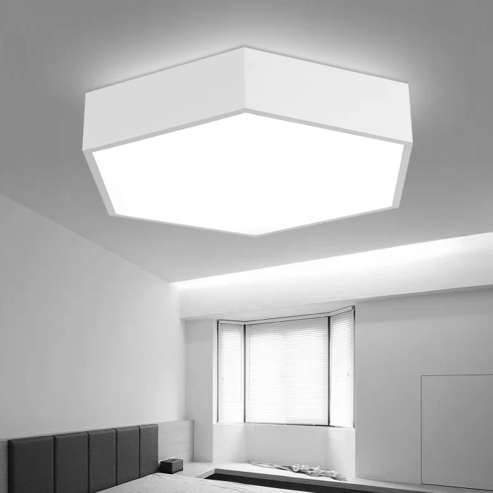 

Modern Simple Led Acrylic ceiling lights Geometry hexagon White/Black Color for living room bedroom home Light lamp Fixture