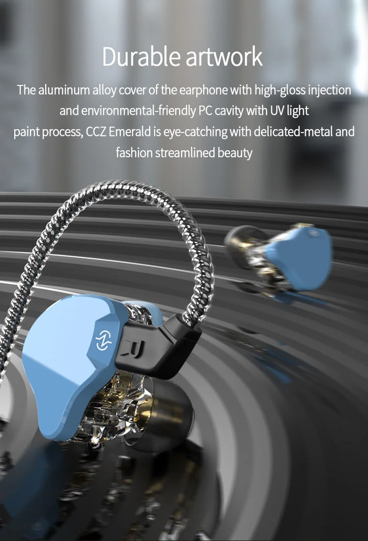 Gadgetoo Ccz Emerald Hifi Earphones 10Mm 1 Dd Unit+Ccz Customized Ba Wired Headphones In Ear Monitors Headset Earbud Hifi Bass Sport