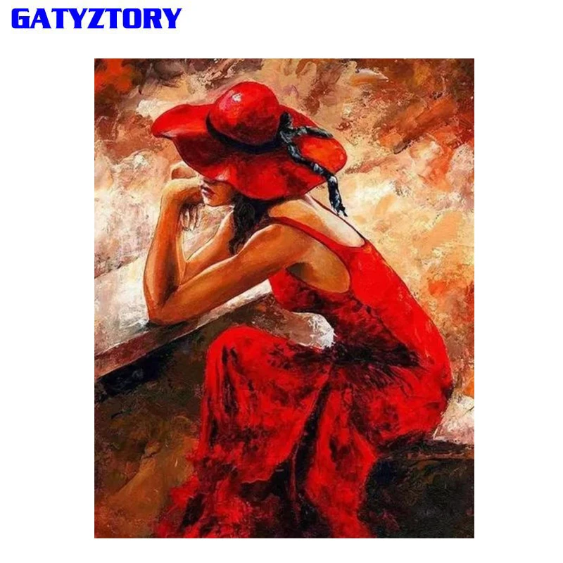 GATYZTORY рамка для женщин Diy краски по номерам цифровая краска масла Декор дома
