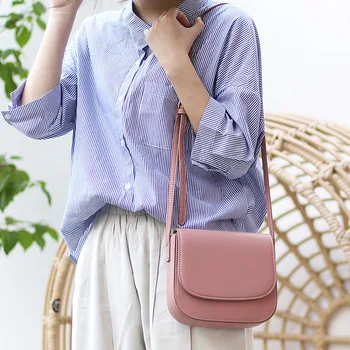

Korean version of the simple retro small square bag ins small fresh mini saddle bag casual solid color shoulder messenger bag