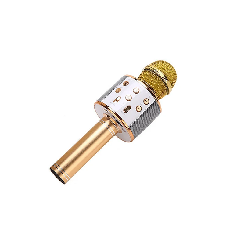 1set Wireless KTV Microphone Bluetooth Handheld Speaker Player Singing Mic LED Lights Sound Reverberation 