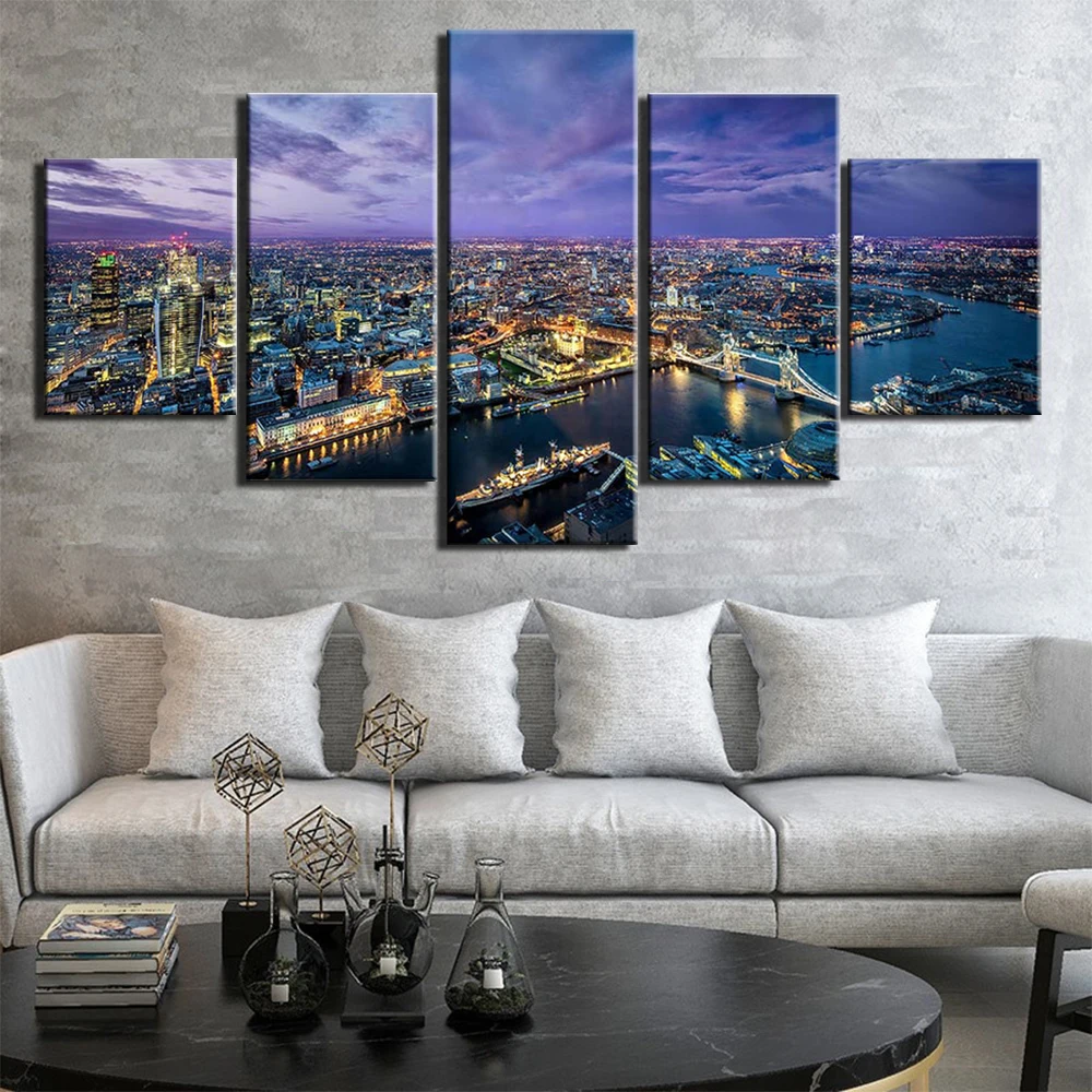 5 шт. настенные картины без рамки с изображением ночного пейзажа | Дом и сад