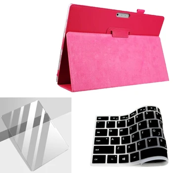 

W. Tablet Screen Protector + Keyboard Cover For Microsoft Surface Pro 6 5 4 PU Protective Case Tablet Magnetic Cover Fold Stand