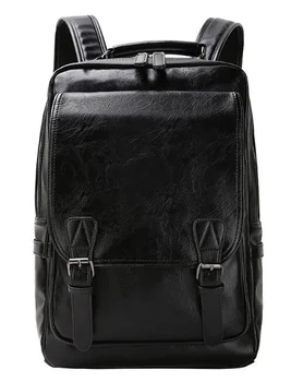 

Vintage Practical Men Leather Backpack USB Port Convenient Charging Bag Fashion Classic Color Chic Graceful School Bags DF383