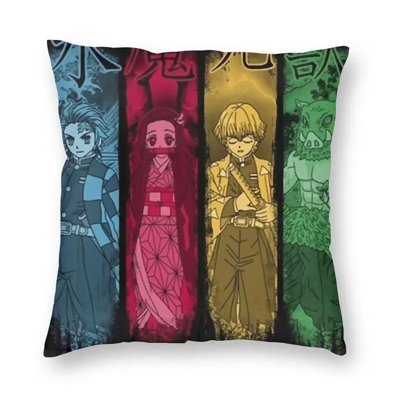 

Custom Anime Manga Demon Slayer Square Pillow Case Decoration 3D Printed Kimetsu No Yaiba Cushion Cover for Living Room