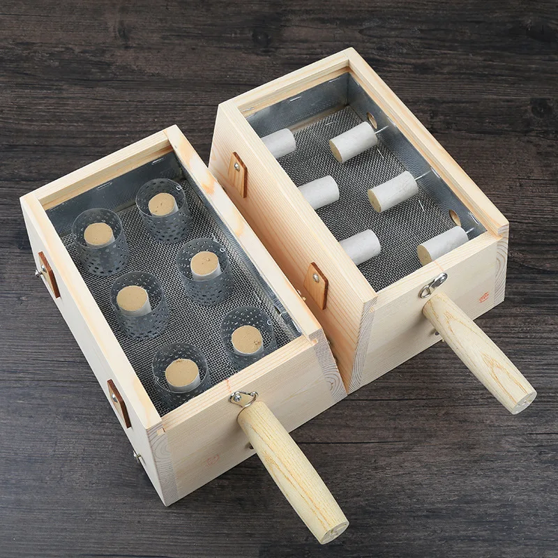 Wooden Moxibustion Box Moxa Stick Mugwort Moxa Roll Burner Body Acupoint Warm Massage Moxibuting Therapy Device Chinese Medical wooden moxibustion box moxa stick holder neck arm body acupoint warm massage moxibuting therapy device chinese medical