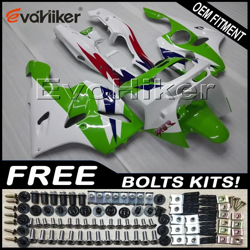 Заказной обтекатель мотоцикла кузов комплект для ZX6R 1994 1995 1996 1997 ABS моторных панелей зеленый белый+ подарки